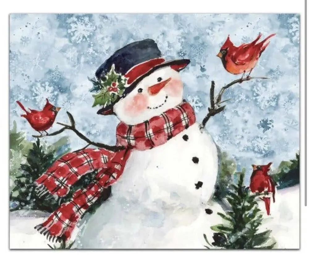 CounterArt Watercolor Snowman 3mm Tempered Glass Cutting 10